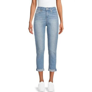 Signature Levi Straus Womens Size 22 Mid Rise Slim Fit Boyfriend Jeans LightWash